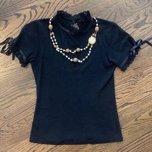 Handmade Shirt w Lace, Pearls & Vintage Watch